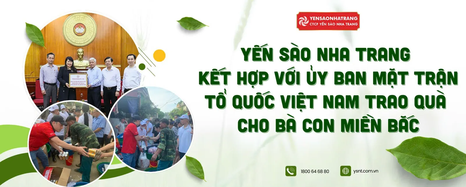 CTCP YẾN SÀO NHA TRANG CÙNG ỦY BAN MẶT TRẬN TỔ QUỐC VIỆT NAM TRAO QUÀ ĐỢT 1 CHO BÀ CON CHỊU ẢNH HƯỞNG TỪ CƠN LŨ