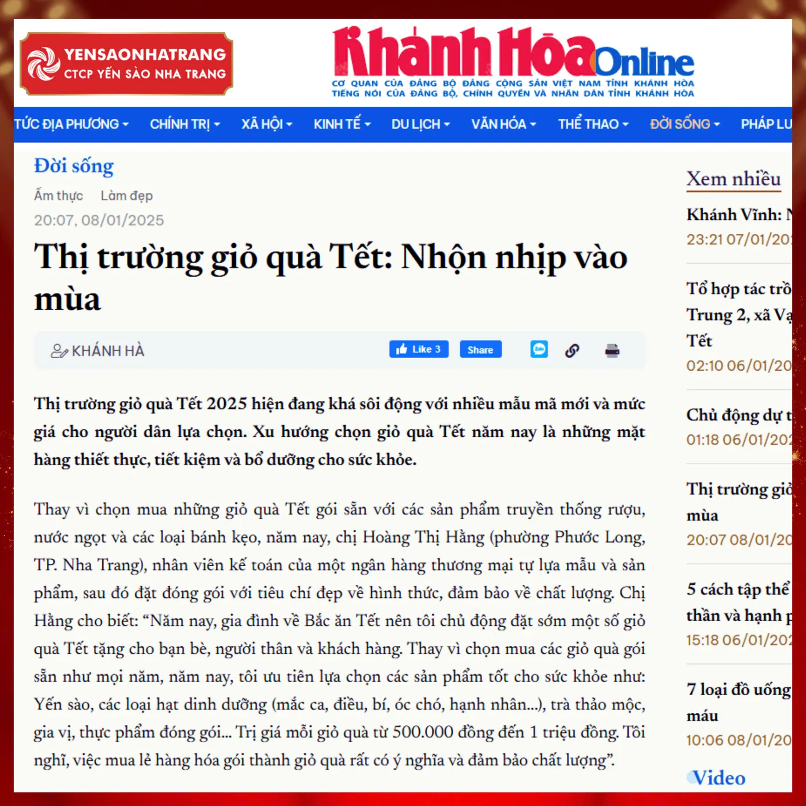 [ Đưa Tin ] Thị trường giỏ quà tết: Nhộn nhịp vào mùa