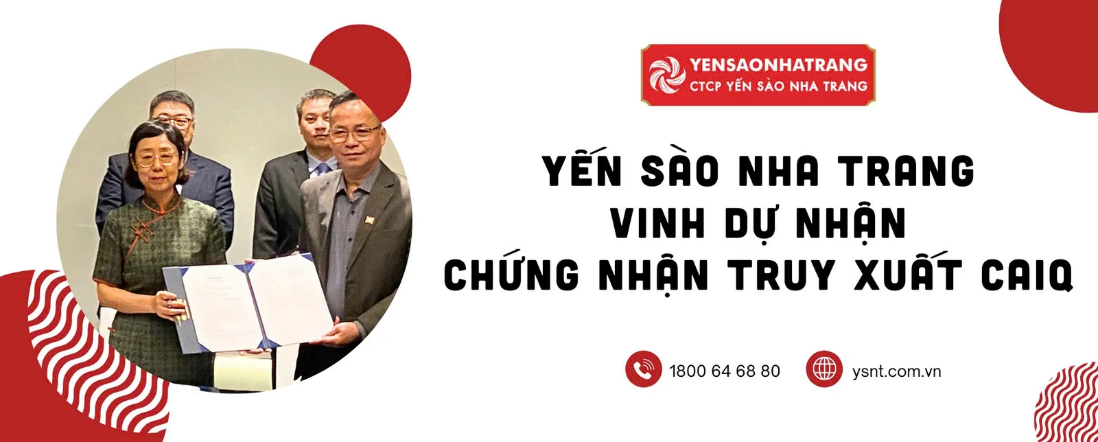 🤝[ HOT NEW – THỦ ĐÔ HÀ NỘI ] CTCP Yến Sào Nha Trang Vinh Dự Nhận Chứng Nhận Truy Xuất CAIQ.