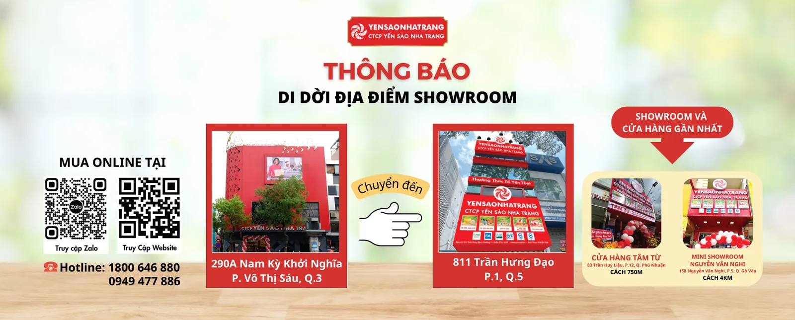 THÔNG BÁO THAY ĐỔI ĐỊA CHỈ SHOWROOM